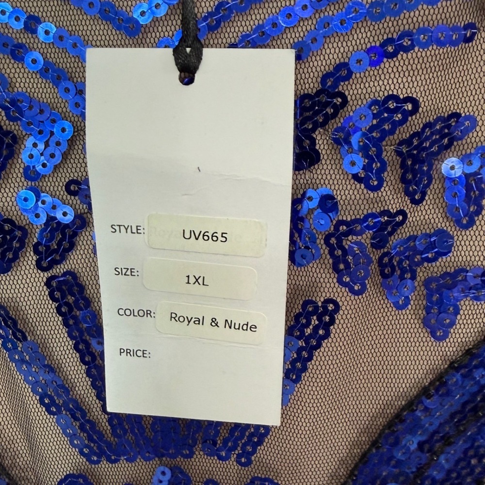 NWT‎ Unique Vintage Flapper Dress 1X/16 Blue Sequin Fringe Whimsy 1920's Gatsby - Picture 9 of 11